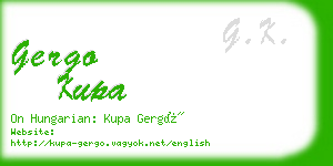 gergo kupa business card